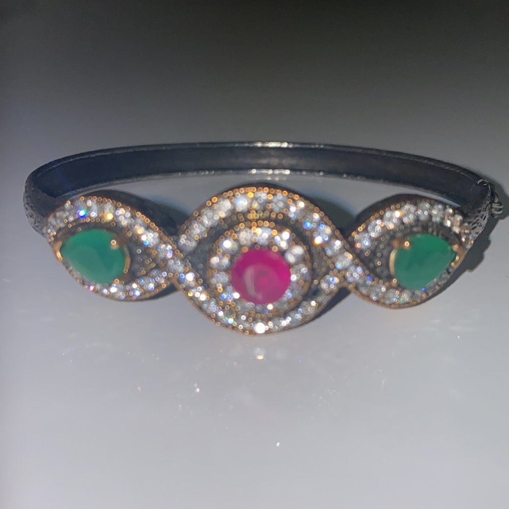 Beautiful Handmade Gemstone Sterling Silver Bracelet